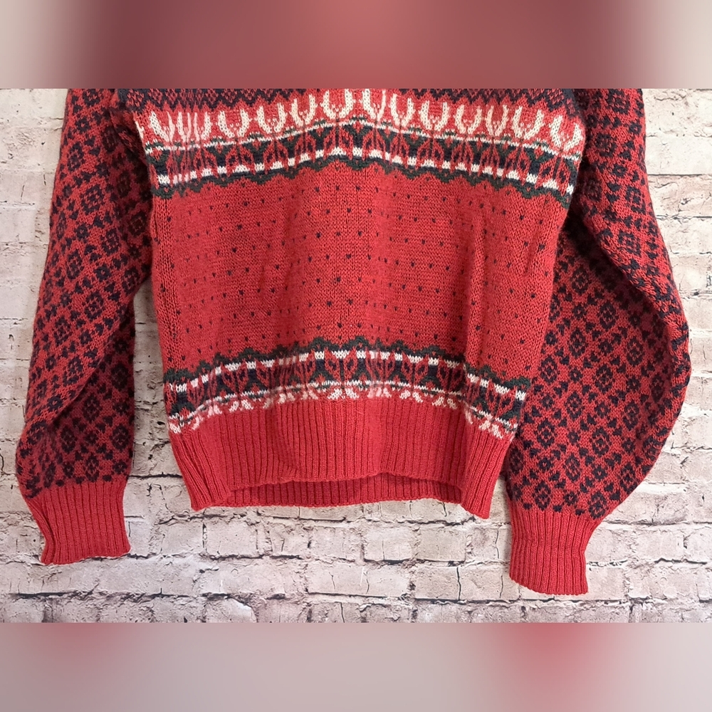 Vintage Pendleton Wool Knit Sweater Medium Red Em… - image 5